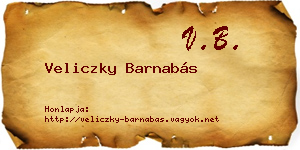Veliczky Barnabás névjegykártya