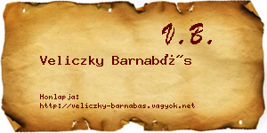 Veliczky Barnabás névjegykártya